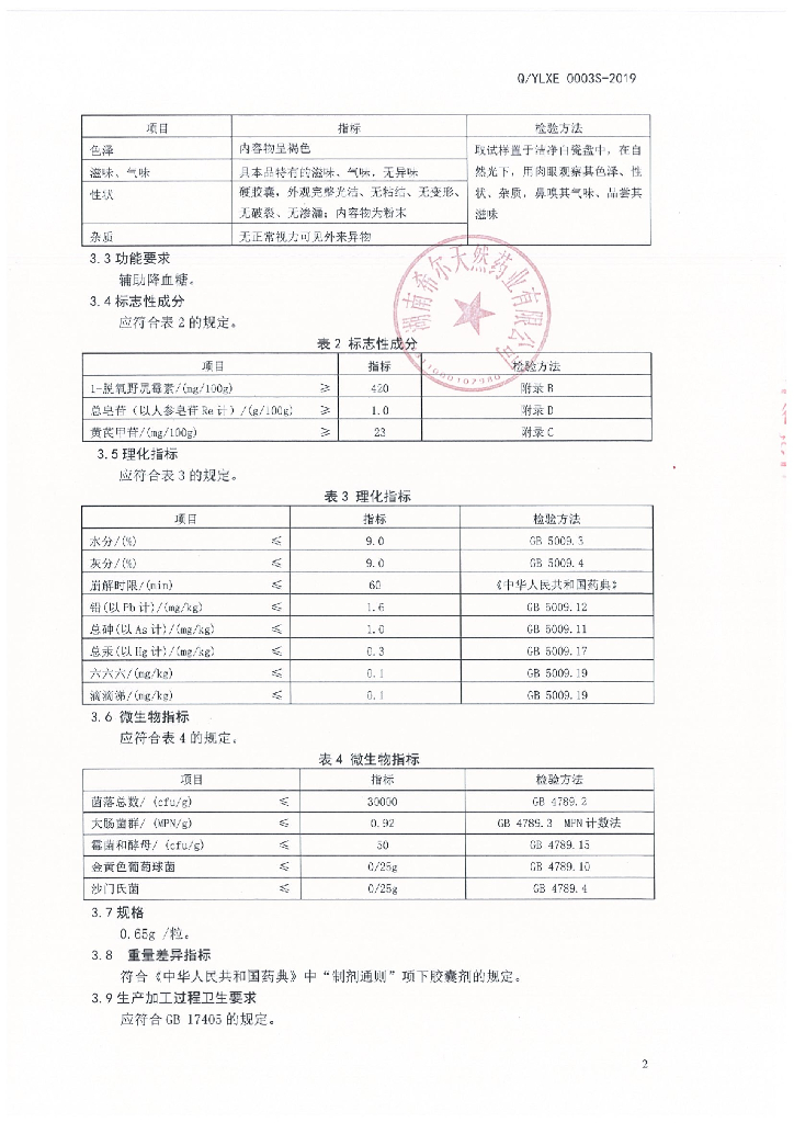 Q/YLXE 0003S-2019 标准预览