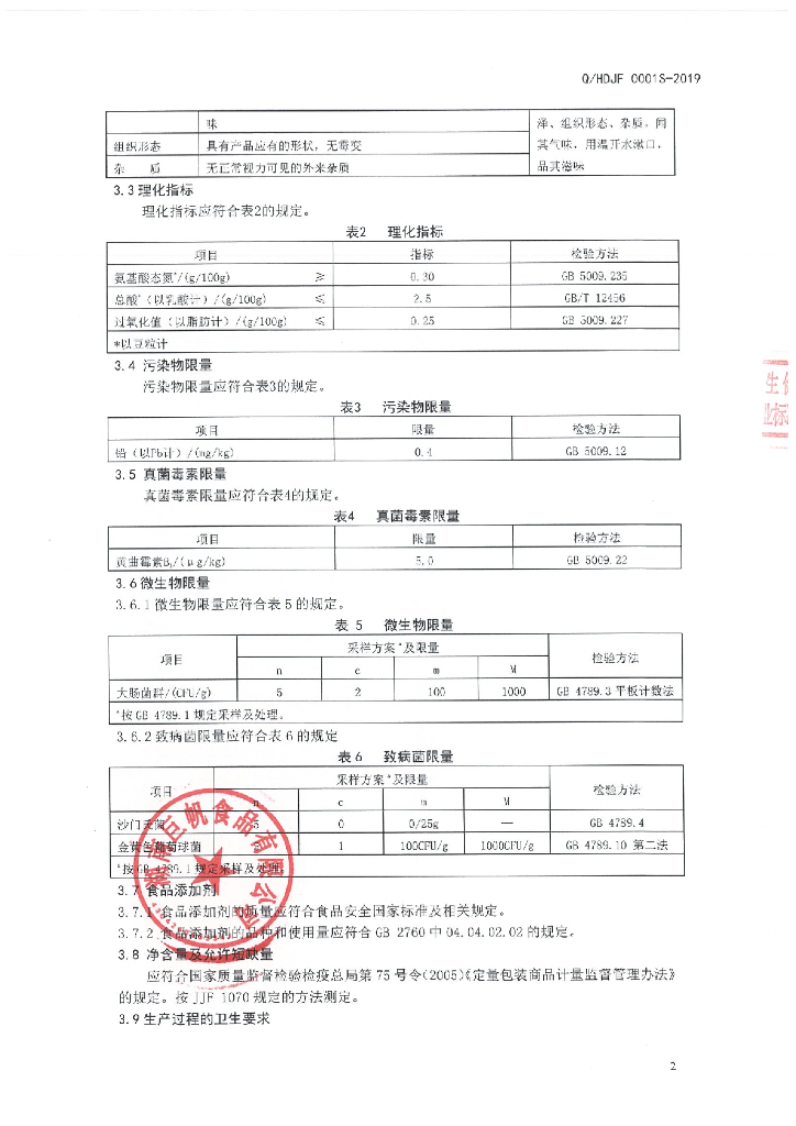 Q/HDJF 0001S-2019 标准预览