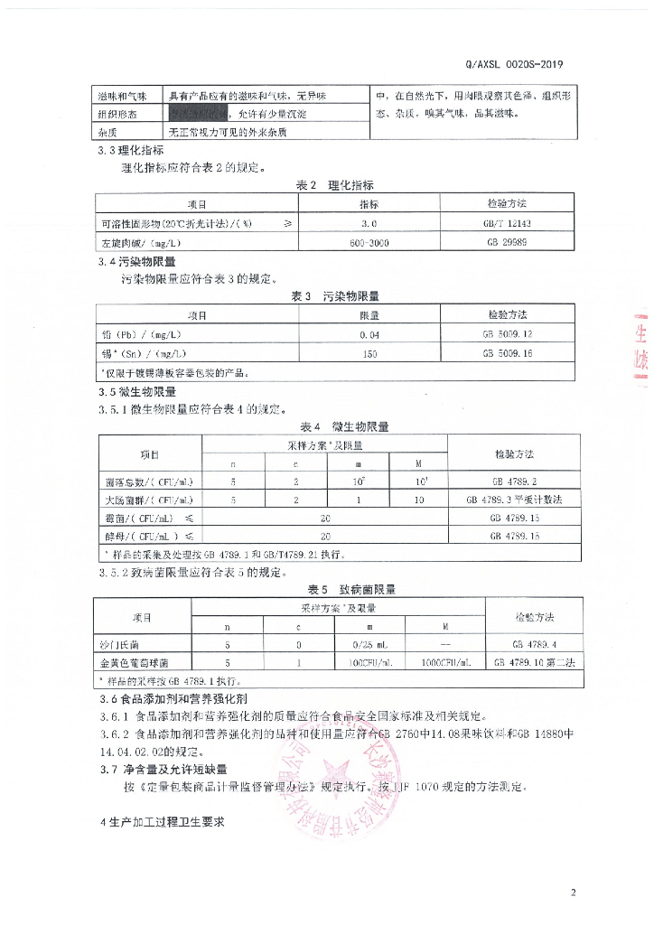Q/AXSL 0020S-2019 标准预览