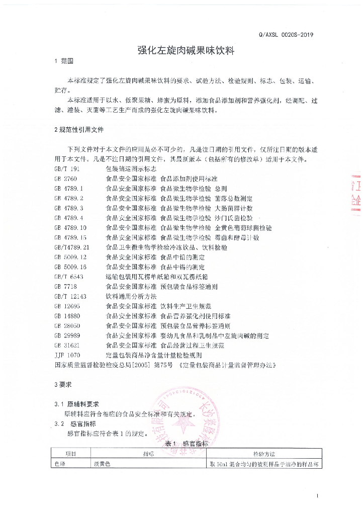 Q/AXSL 0020S-2019 标准预览