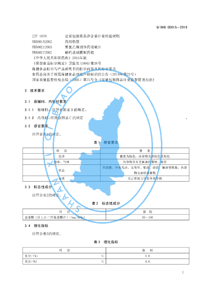 Q/XHB 0001S-2019 标准预览