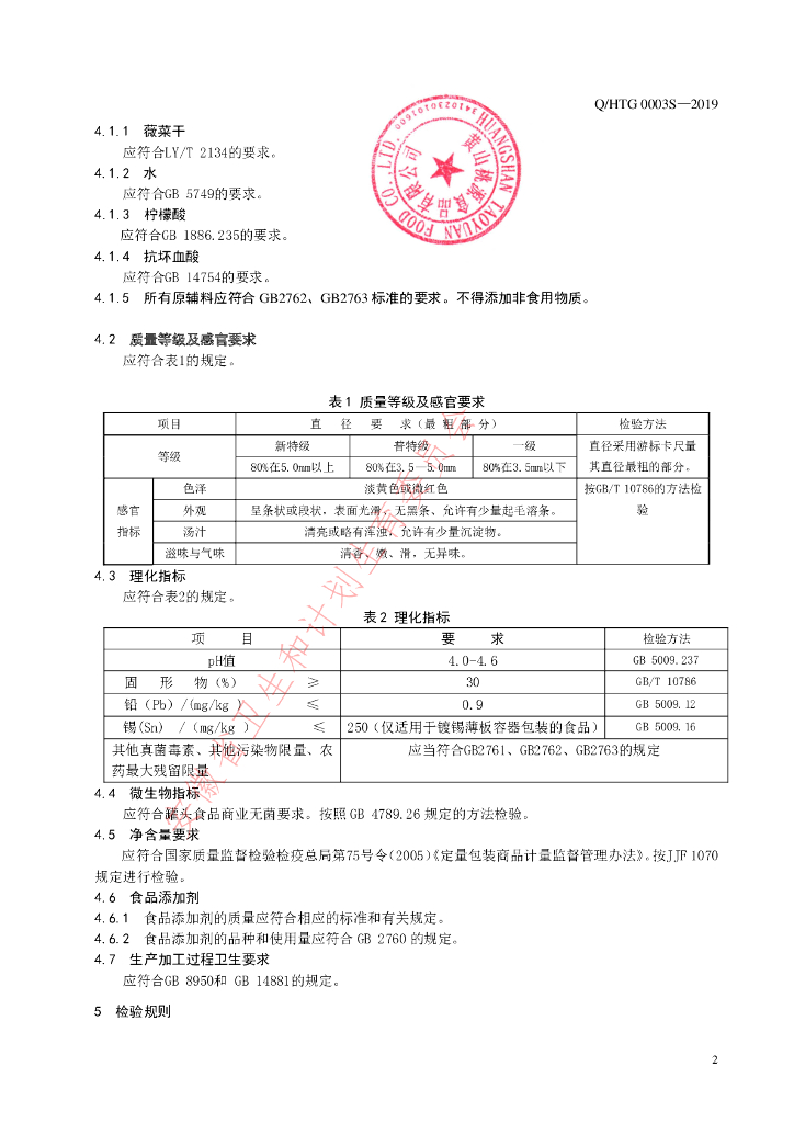 Q/HTG 0003S-2019 标准预览