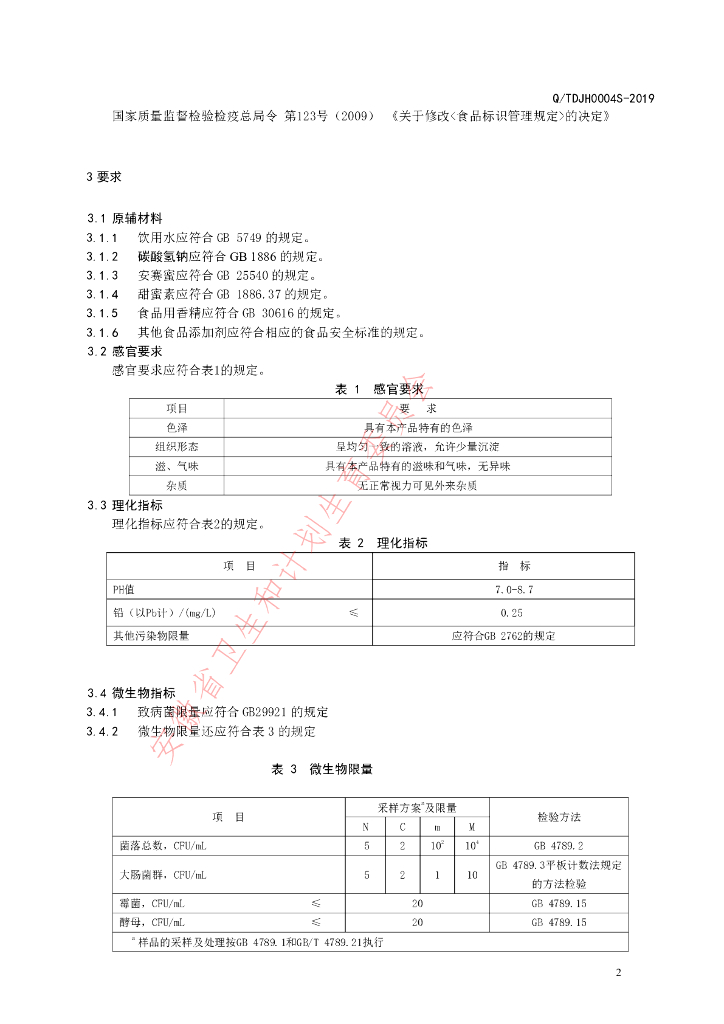Q/TDJH 0004S-2019 标准预览