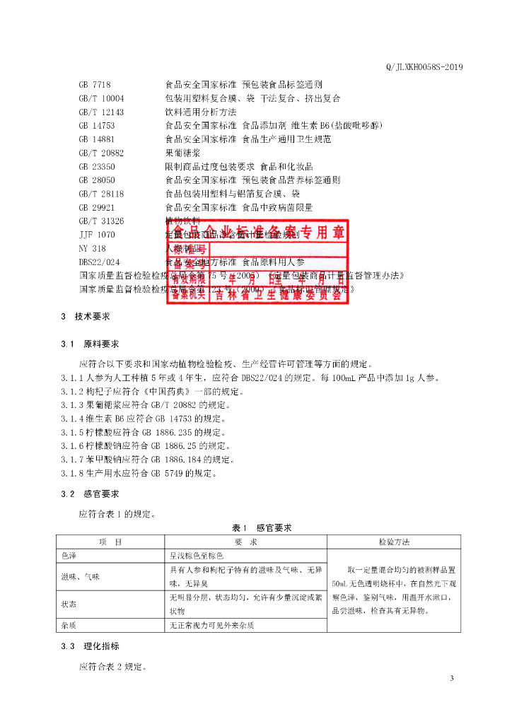 Q/JLXKH 0058S-2019 标准预览