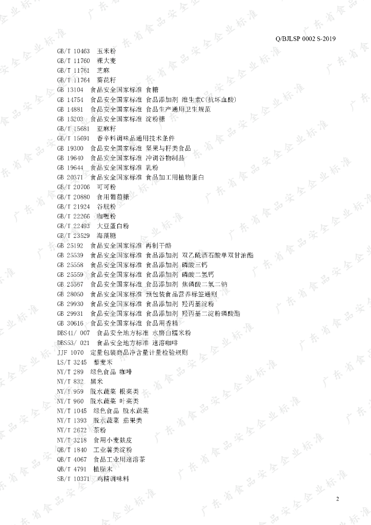 Q/BJLSP 0002S-2019 标准预览