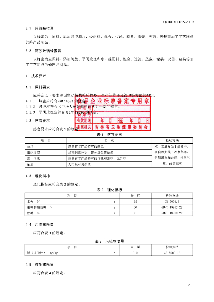Q/TRDX 0001S-2019 标准预览
