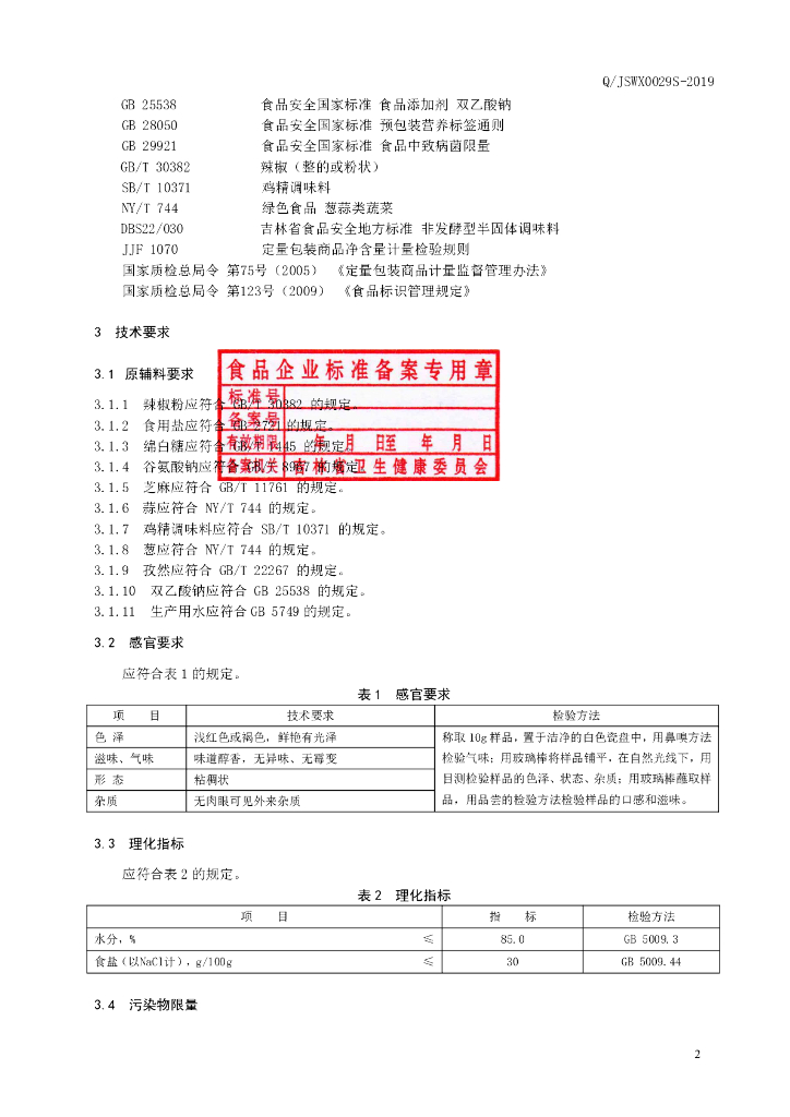 Q/JSWX 0029S-2019 标准预览