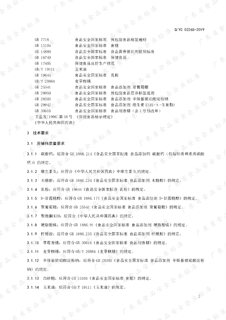 Q/YC 0226S-2019 标准预览
