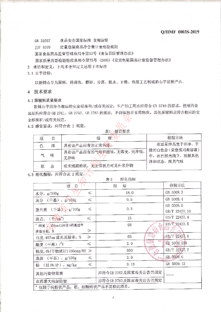 Q/HMF 0003S-2019 标准预览