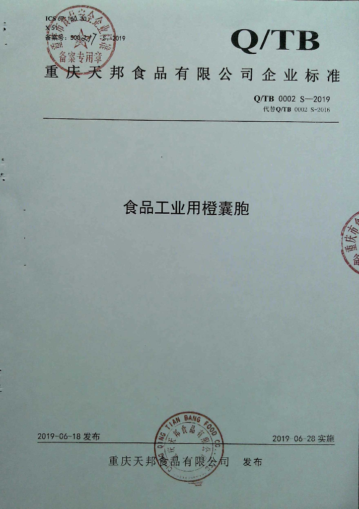 Q/TB 0002S-2019 标准预览