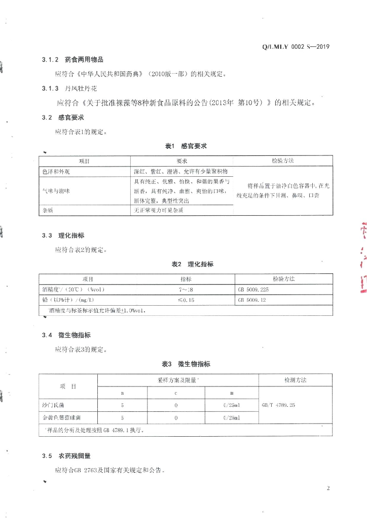 Q/LMLY 0002S-2019 标准预览