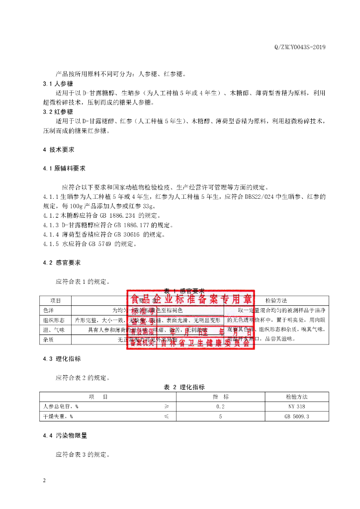 Q/ZXCY 0043S-2019 标准预览