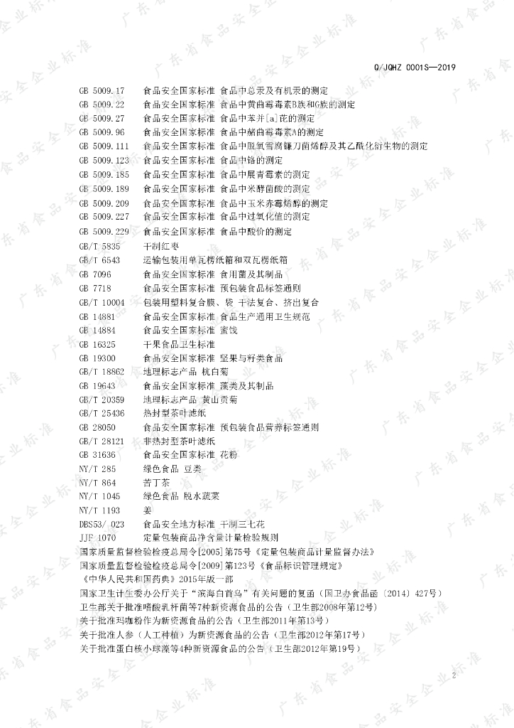 Q/JQHZ 0001S-2019 标准预览