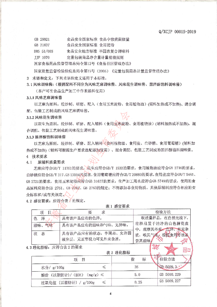 Q/XCJP 0001S-2019 标准预览