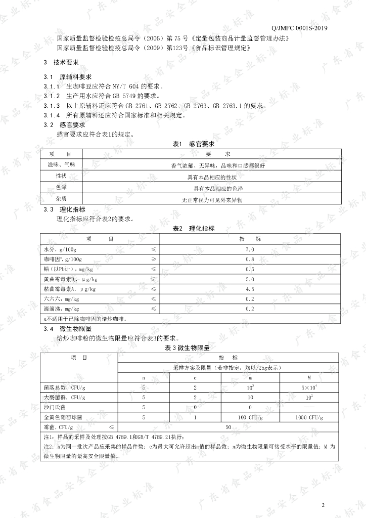 Q/JMFC 0001S-2019 标准预览