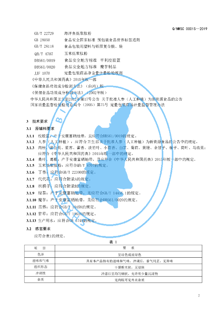 Q/NWSC 0001S-2019 标准预览