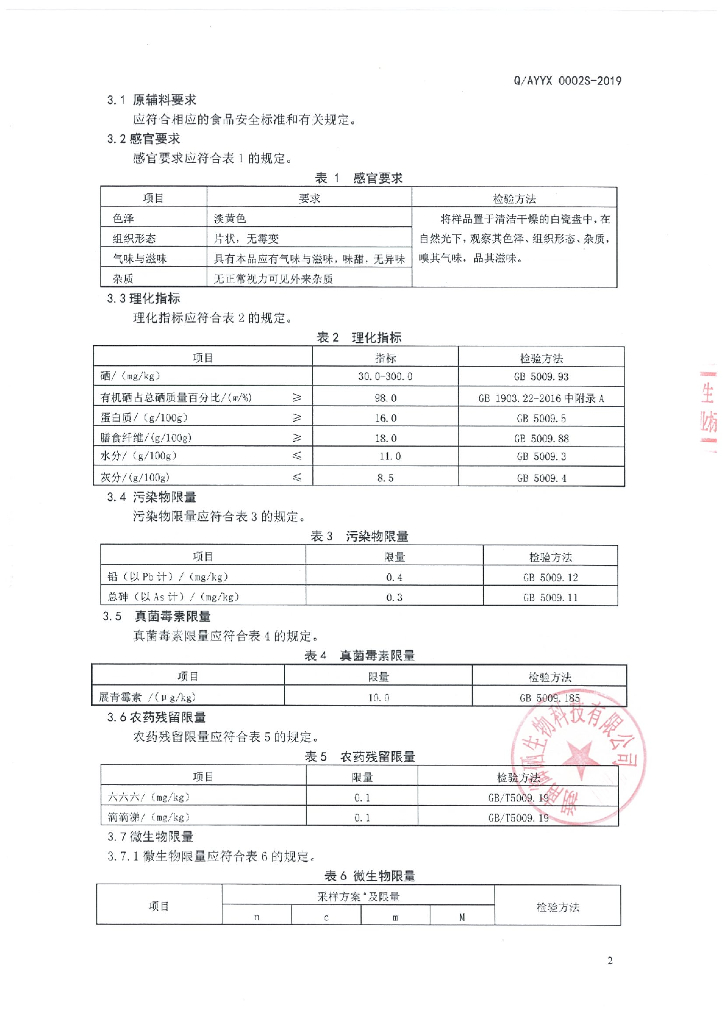 Q/AYYX 0002S-2019 标准预览