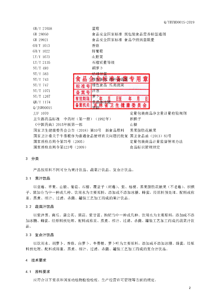 Q/YBYM 0001S-2019 标准预览