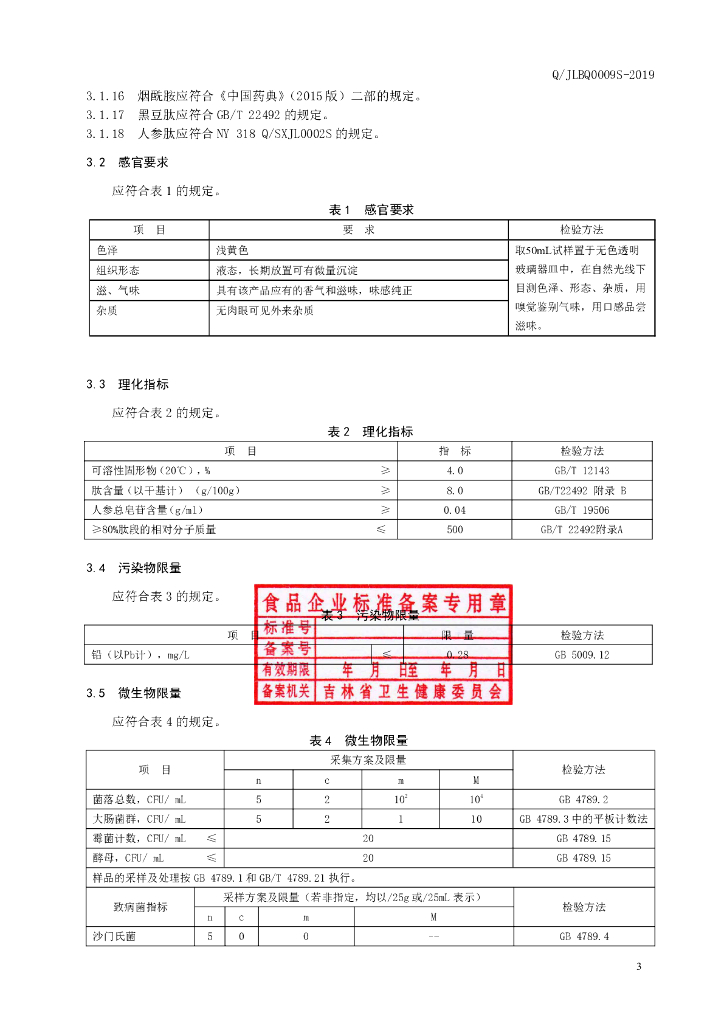 Q/JLBQ 0009S-2019 标准预览