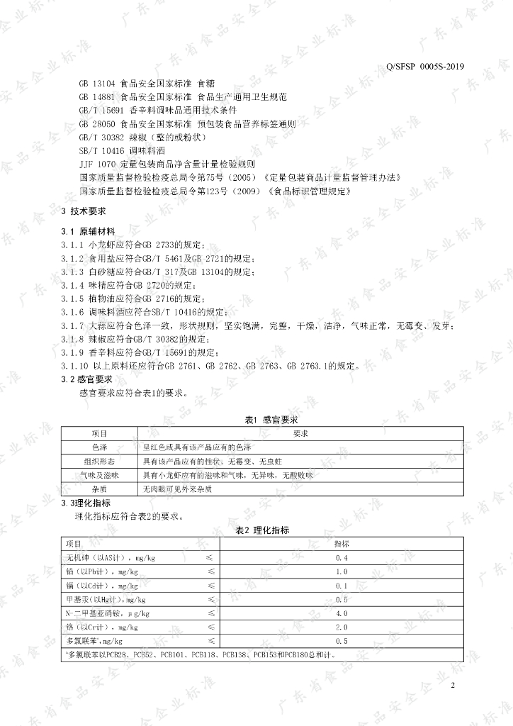 Q/SFSP 0005S-2019 标准预览