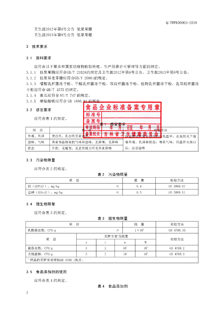Q/TWFK 0061S-2019 标准预览