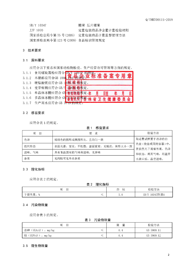 Q/THKY 0011S-2019 标准预览