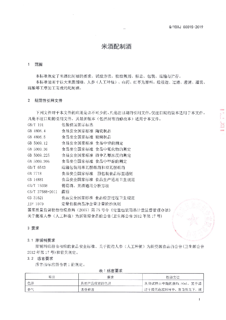 Q/YDXJ 0001S-2019 标准预览