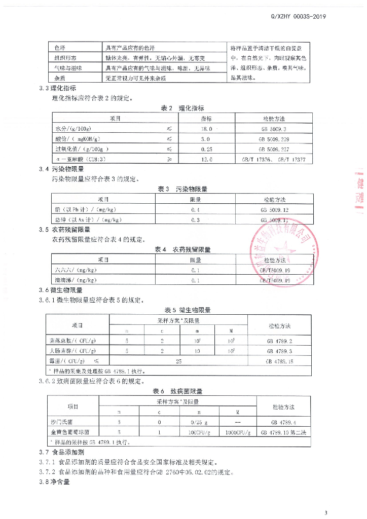 Q/XZHY 0003S-2019 标准预览