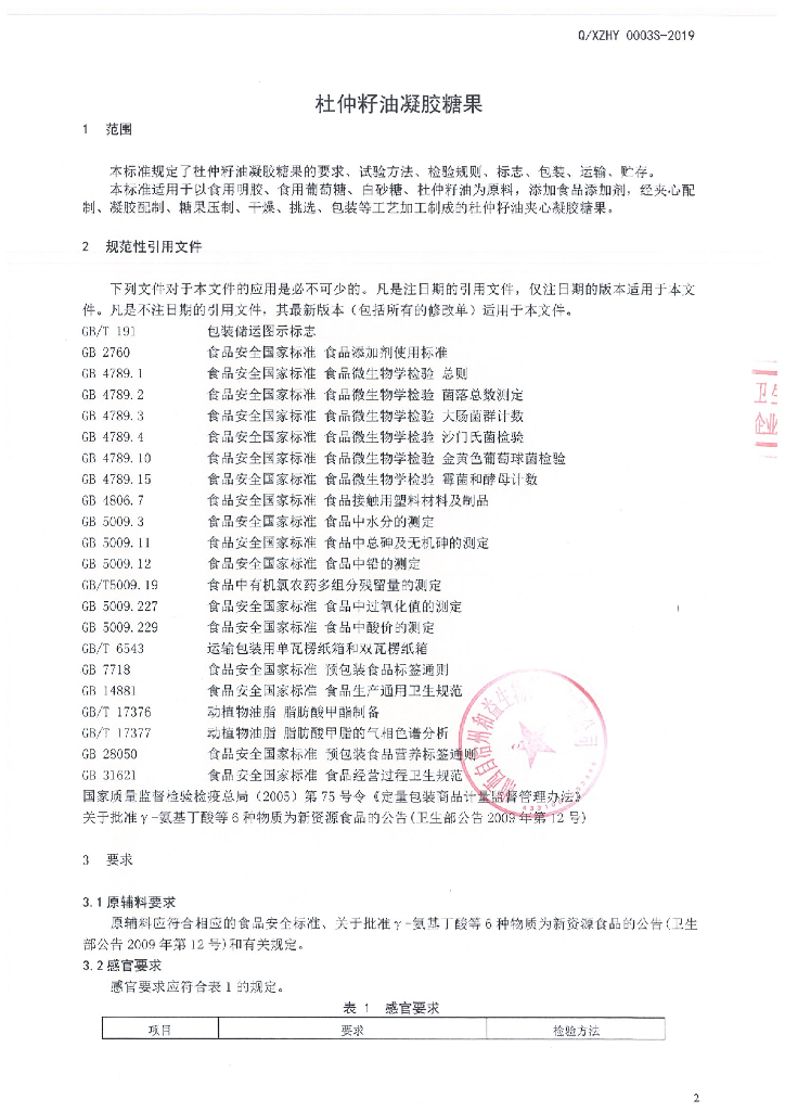 Q/XZHY 0003S-2019 标准预览