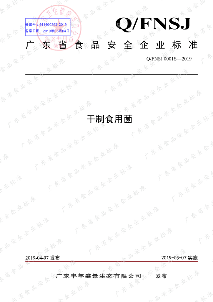 Q/FNSJ 0001S-2019 标准预览