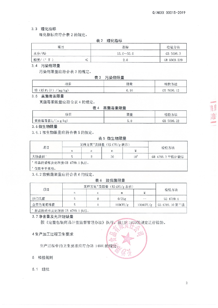 Q/AKXX 0001S-2019 标准预览