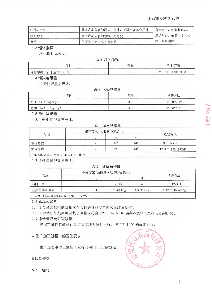 Q/YZSH 0001S-2019 标准预览