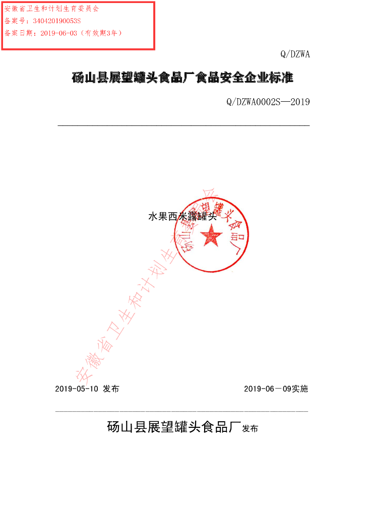 Q/DZWA 0002S-2019 标准预览
