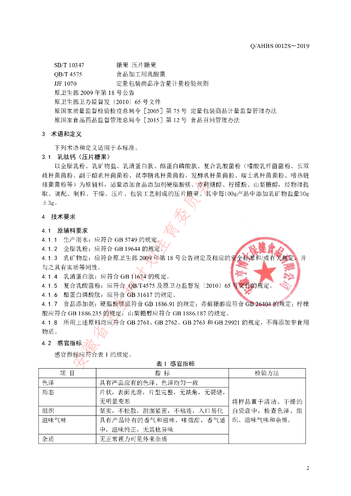 Q/AHBS 0012S-2019 标准预览