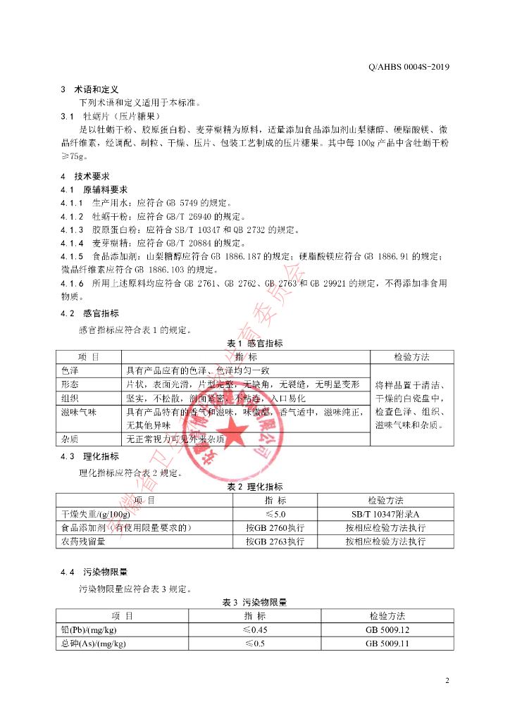 Q/AHBS 0004S-2019 标准预览