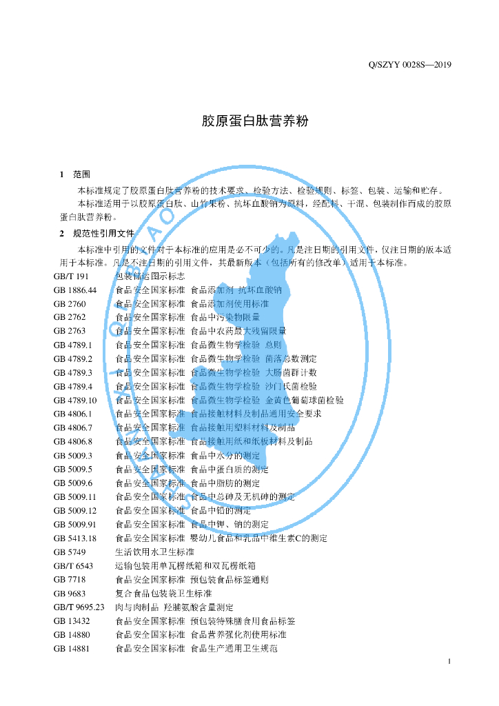 Q/SZYY 0028S-2019 标准预览