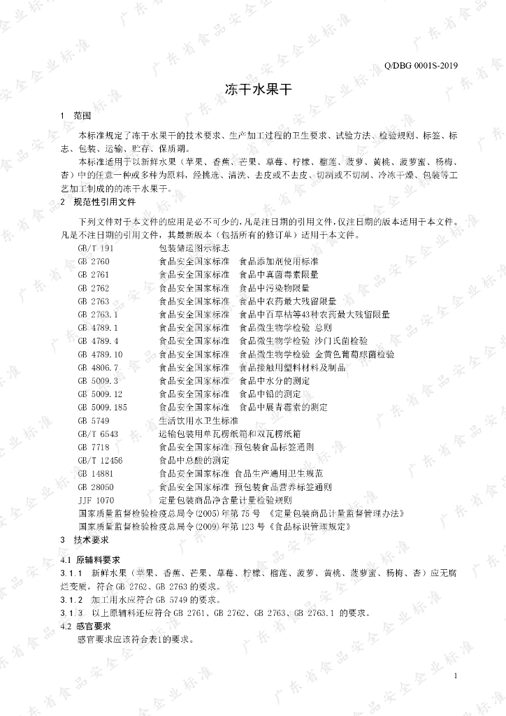 Q/DBG 0001S-2019 标准预览