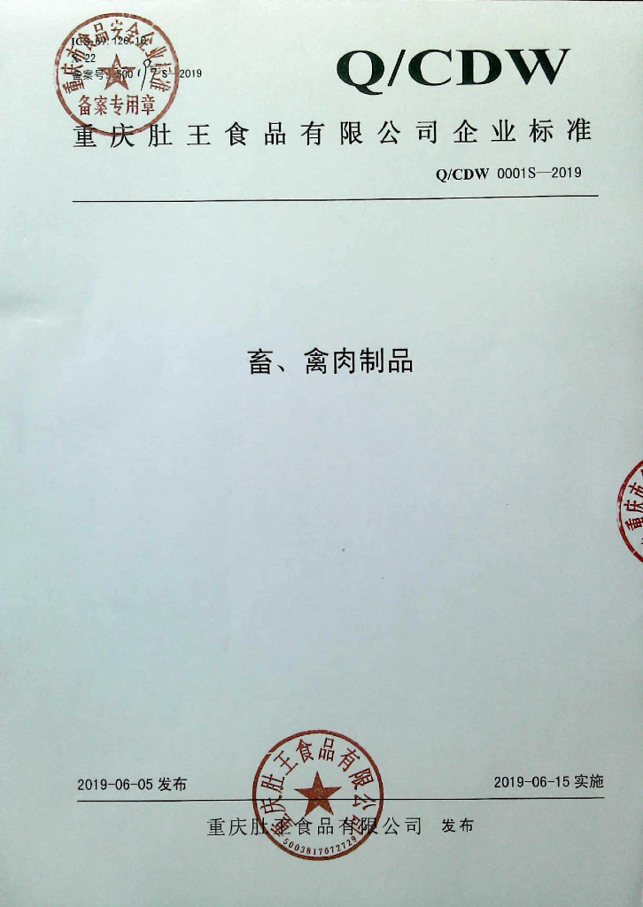 Q/CDW 0001S-2019 标准预览