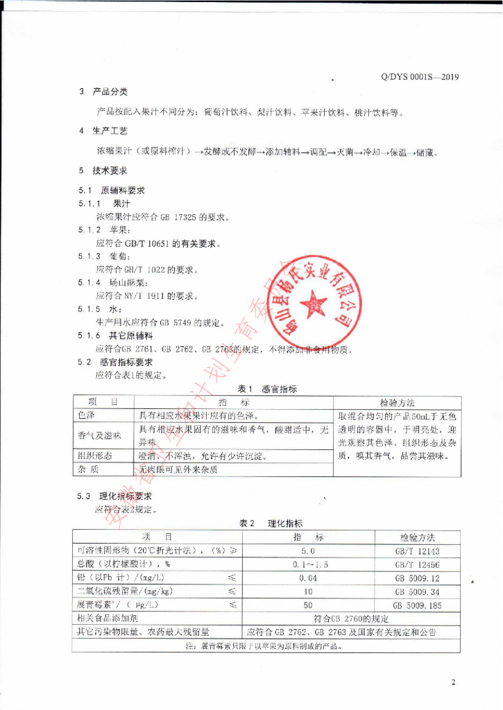 Q/DYS 0001S-2019 标准预览