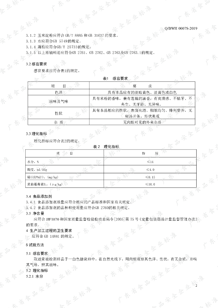 Q/BWH 0007S-2019 标准预览