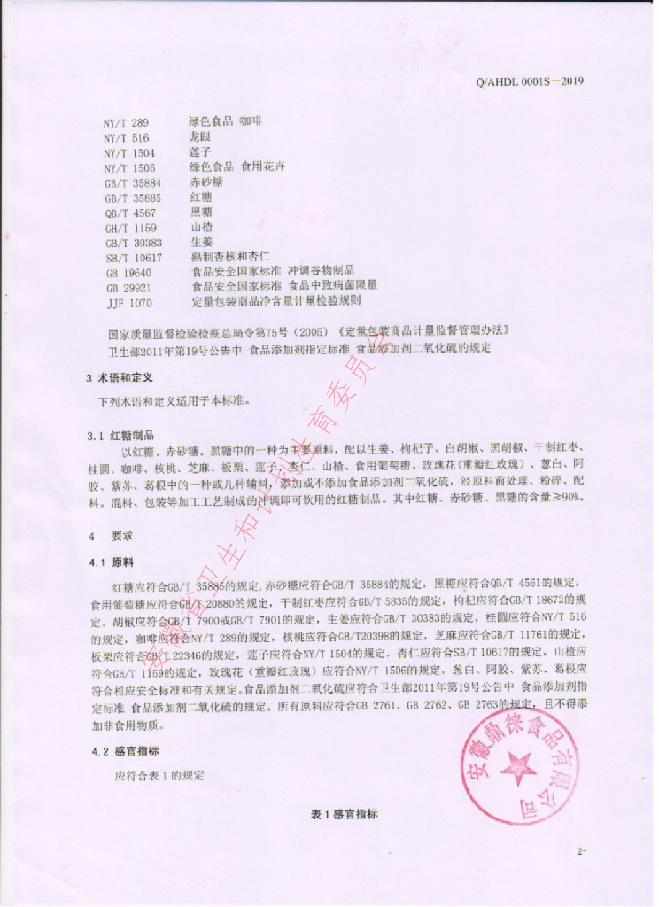 Q/AHDL 0001S-2019 标准预览