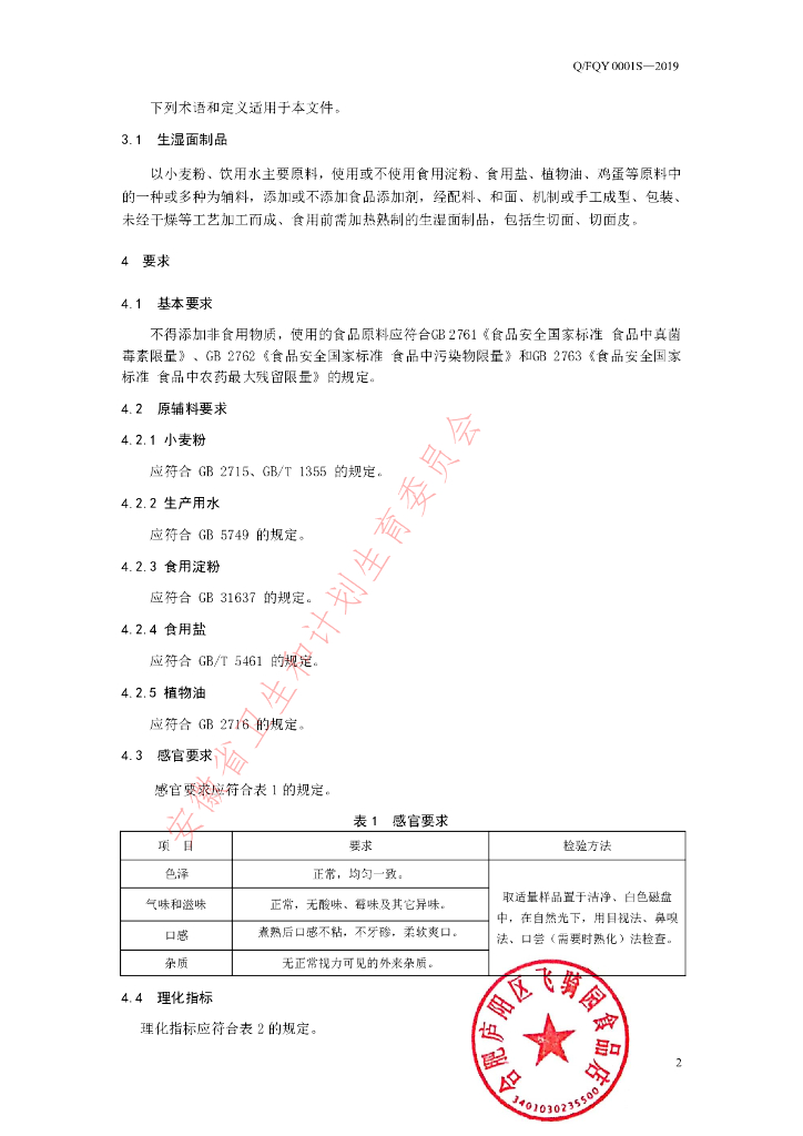 Q/FQY 0001S-2019 标准预览