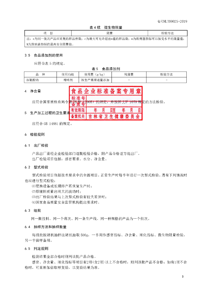 Q/CHLT 0002S-2019 标准预览
