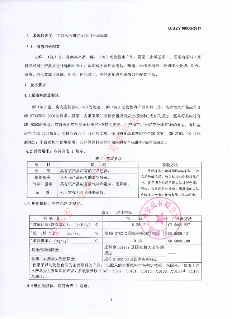 Q/HZY 0003S-2019 标准预览