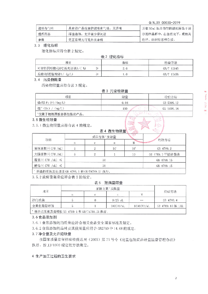 Q/ALXY 0003S-2019 标准预览