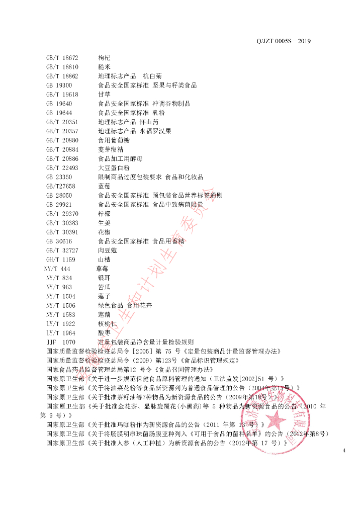 Q/JZT 0005S-2019 标准预览