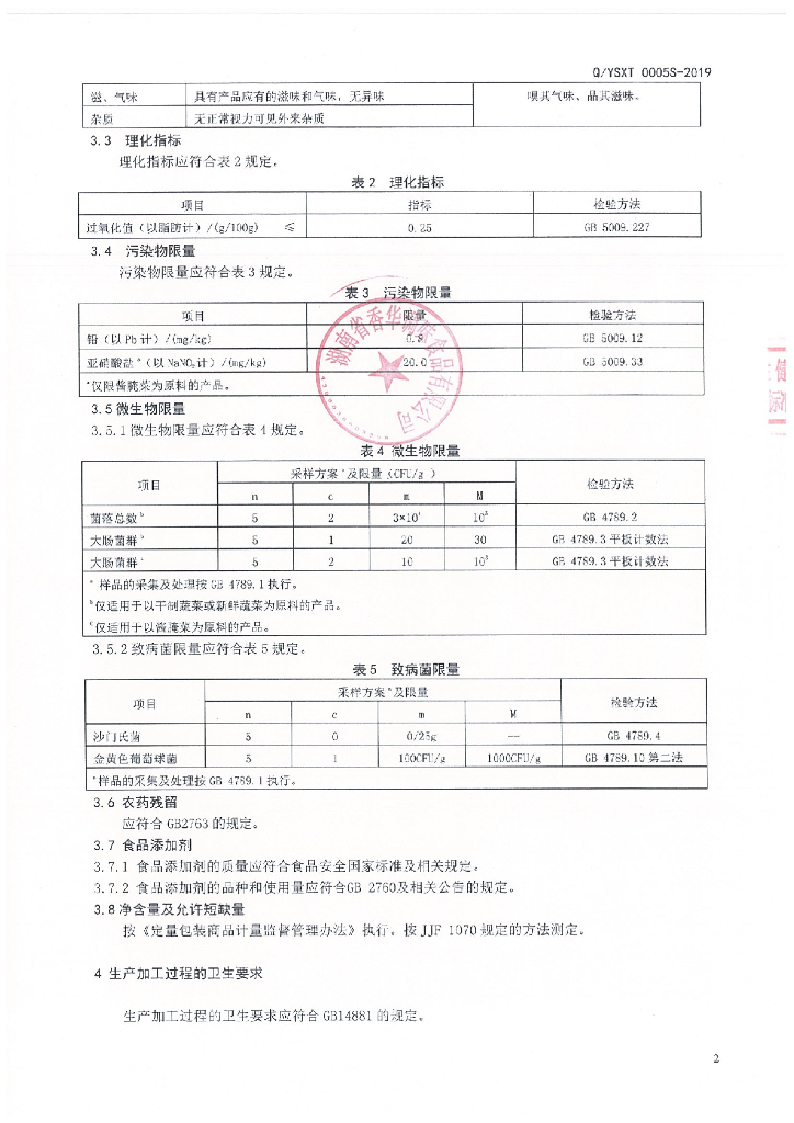 Q/YSXT 0005S-2019 标准预览