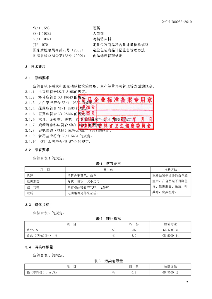 Q/CHLT 0006S-2019 标准预览