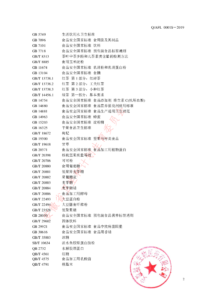 Q/AFL 0001S-2019 标准预览