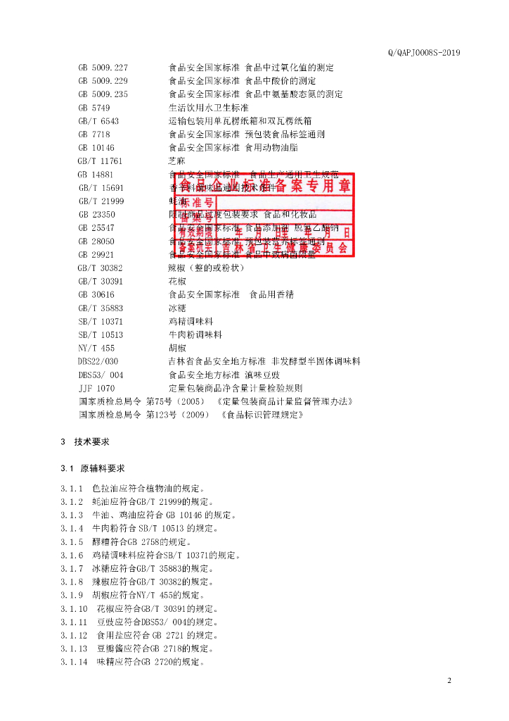 Q/QAPJ 0008S-2019 标准预览
